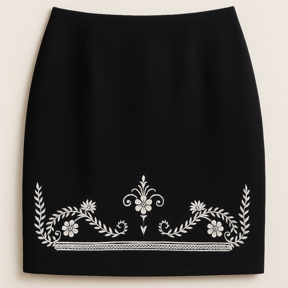 GUESS Embroidered Pencil Skirt โ Floral, Side Slits, Zip Back โ EUC โ Size 2 - Picture 3 of 16